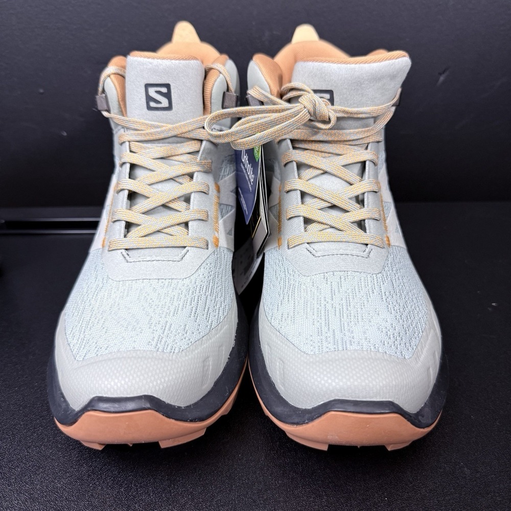 Salomon Hiking Boots Women's 7 Out Pulse Mid GTX Wrought Iron Ebony Orange Shoe - Picture 7 of 11